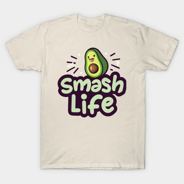 Funny Avocado, Smash Life T-Shirt by NomiCrafts